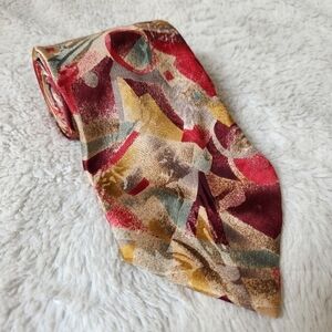 Vintage Cervino Red & Gold Geometric Tie